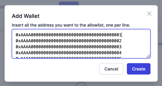 Add addresses interface